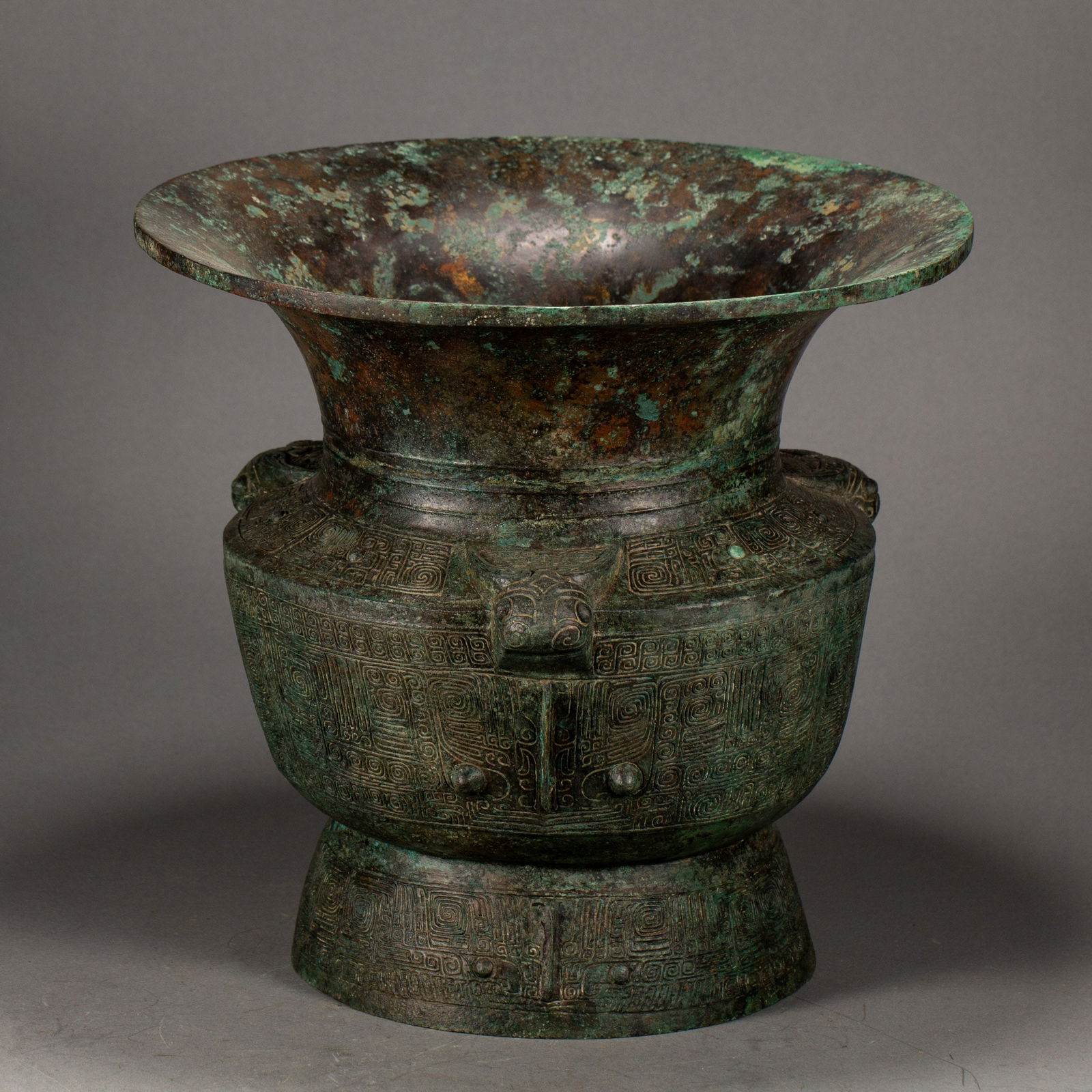 A BRONZE ROUND VESSEL ZUNA BRONZE