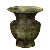 A BRONZE ROUND ZUN ORNAMENTS<b