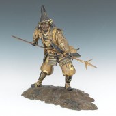 A Bronze Samurai Warrior Figur