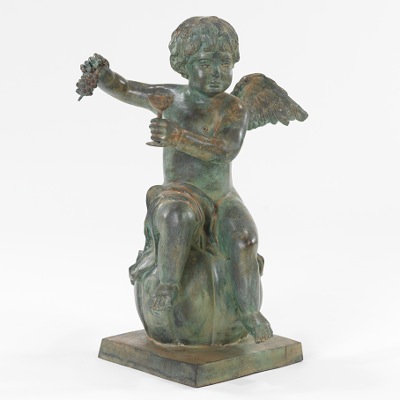 A Bronze Sculpture of a Cherub