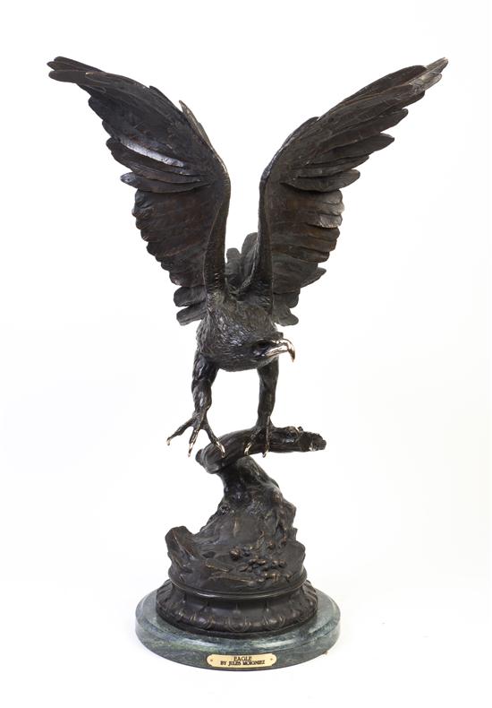 A Bronze Sculpture of an Eagle