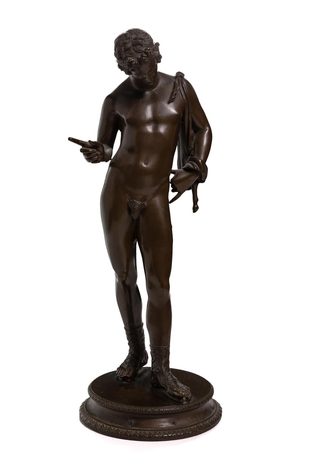 A BRONZE SCULPTURE OF NARCISSUSA
