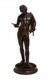 A BRONZE SCULPTURE OF NARCISSU
