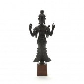 A BRONZE SCULPTURE OF VISHNU P