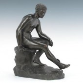 A Bronze Seated Mercury Figure