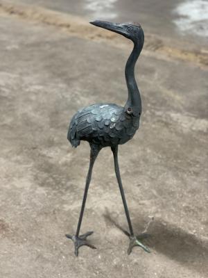 A bronze standing crane, 79cm high