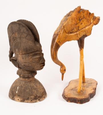 A bronze tribal standing figure,