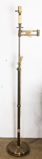 A BRONZED ADJUSTABLE FLOOR LAM