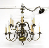 A BRONZED FINISH 12 LIGHT DOUB