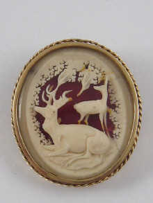 A brooch depicting a stag finely