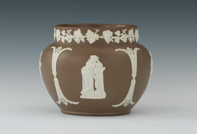 A Brown Jasperware Jardiniere