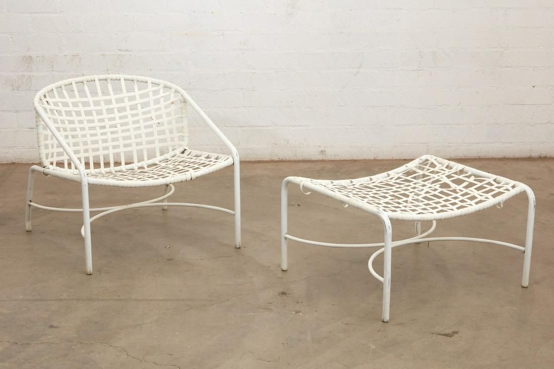 A BROWN JORDAN KANTAN LOW CHAIR AND