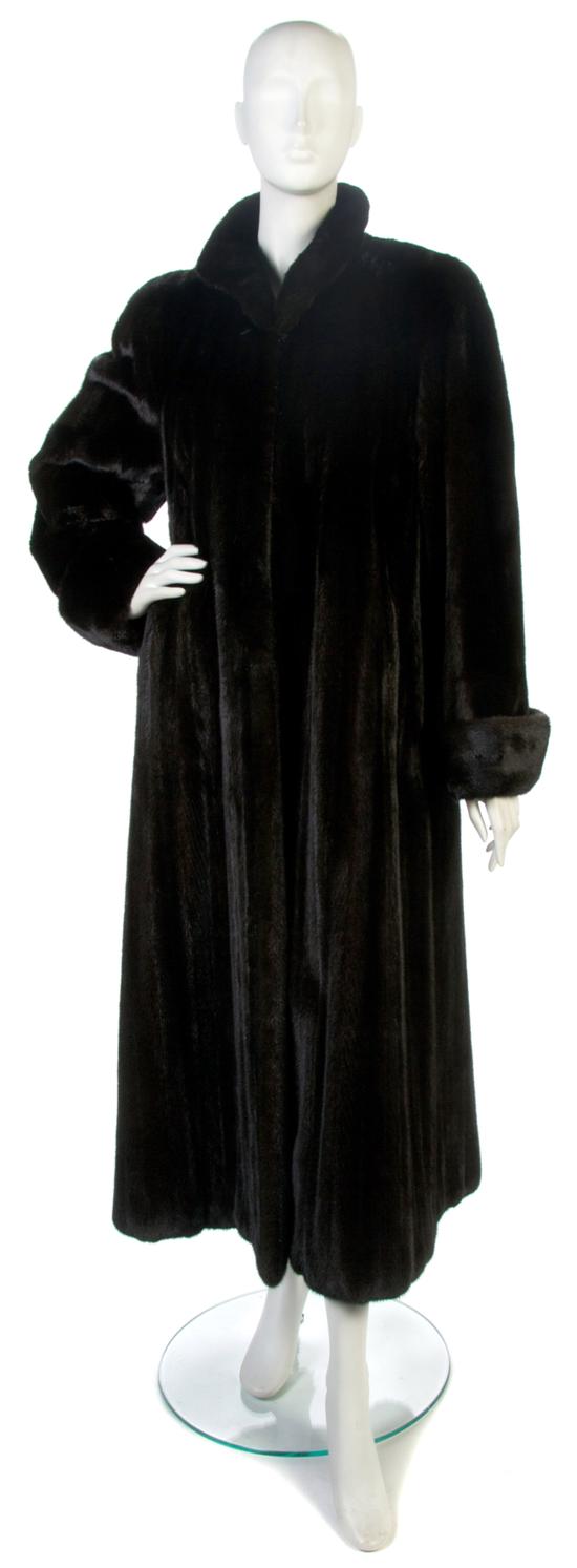 A Brown Mink Coat. Labeled: