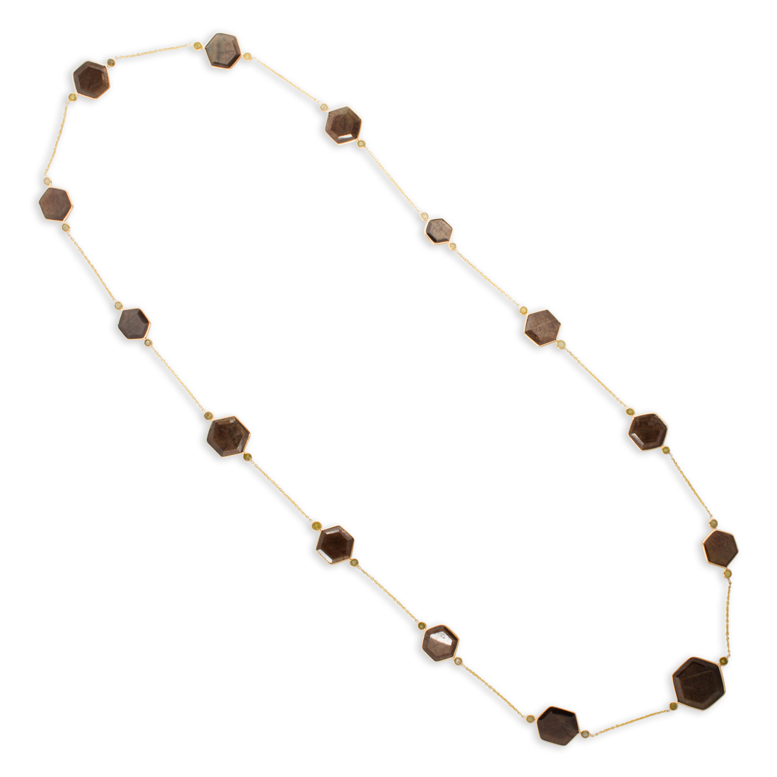 A BROWN SAPPHIRE AND YELLOW DIAMOND