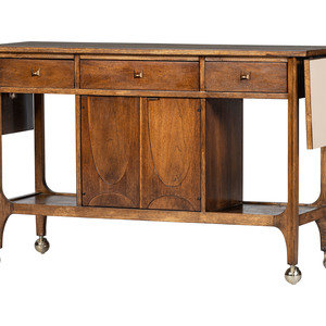 A Broyhill Brasilia Walnut Bar Cart