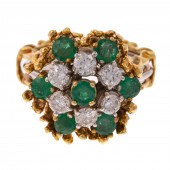 A BRUTALIST EMERALD & DIAMOND