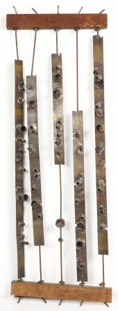 A BRUTALIST WALL HANGING SCULP