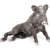 A Buccellati Silver Furry Boar