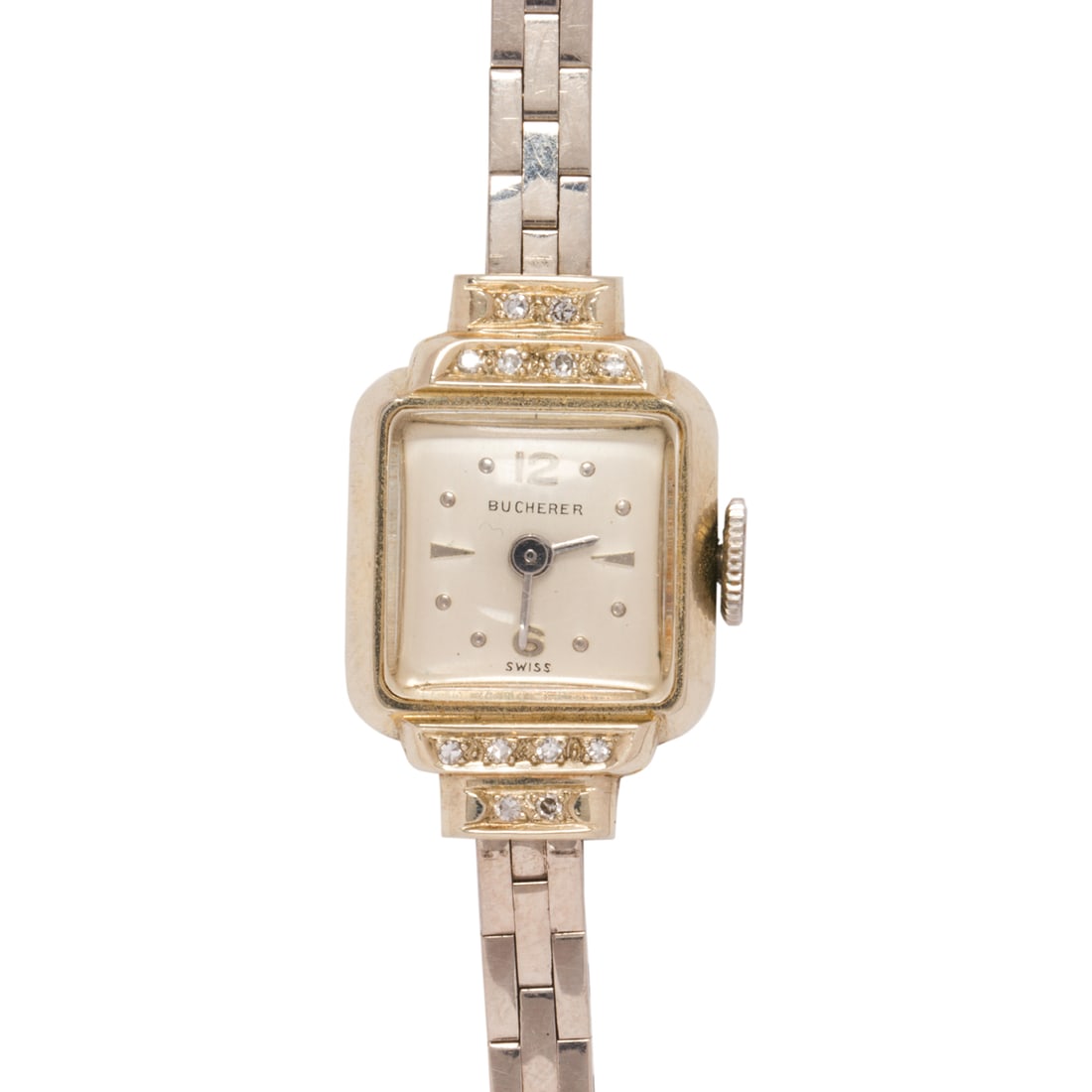 A BUCHERER 18K WHITE GOLD AND