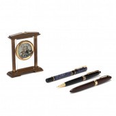A BUECHE GIROD DESK CLOCK AND