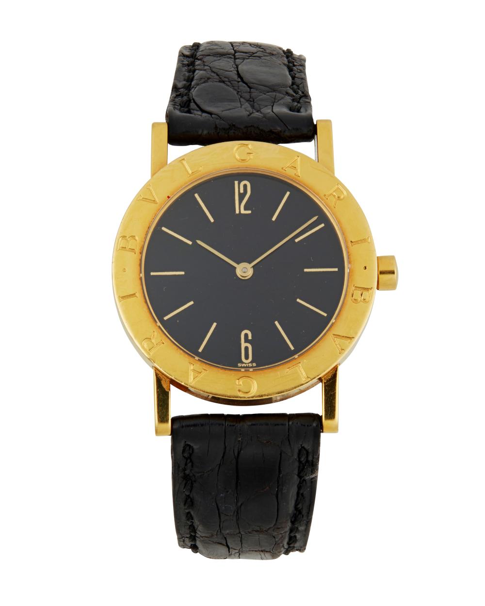 A BULGARI GOLD WRISTWATCHA