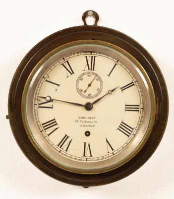 A bulkhead timepiece, the painted