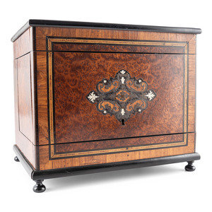 A Burlwood Inlaid Tantalus 19th