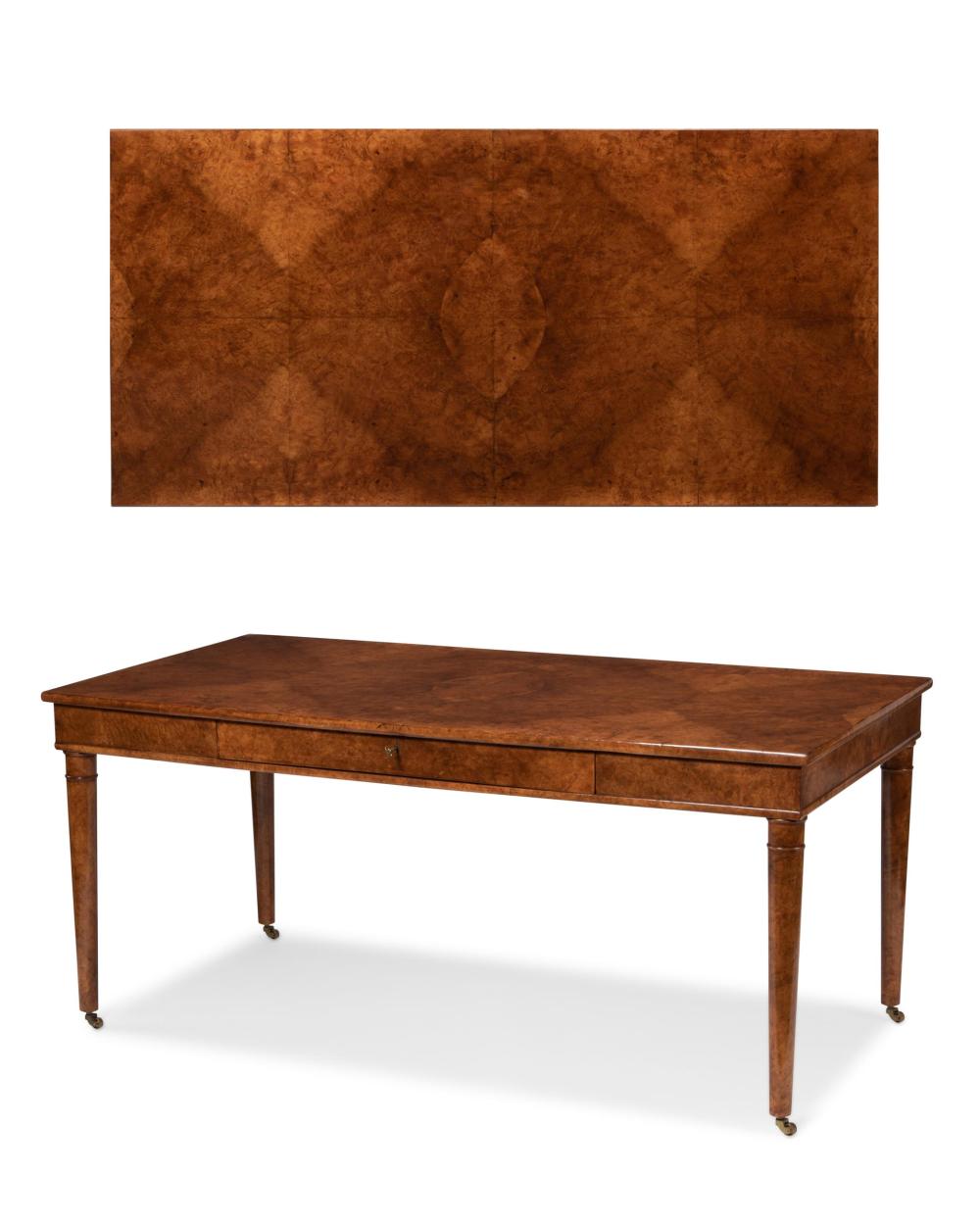 A BURLWOOD LIBRARY TABLEA