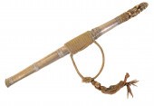 A BURMESE DHA WHITE METAL DAGG