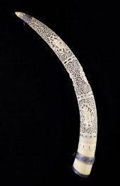 A Burmese ivory and silver mou