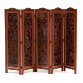 A BURMESE RED LACQUERED FIVE P