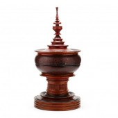 A BURMESE RED LACQUERED OFFERI