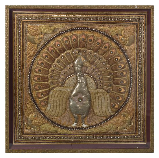 A Burmese Silk Embroidery depicting