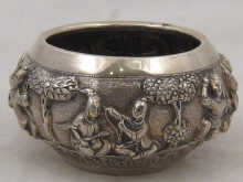 A Burmese silver bowl heavily