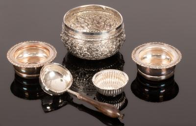 A Burmese white metal bowl,