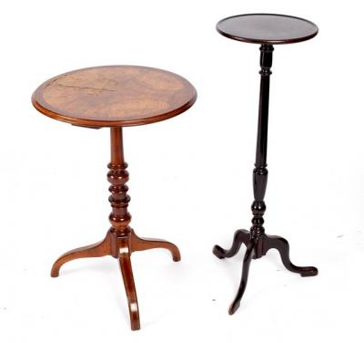 A burr walnut topped tripod