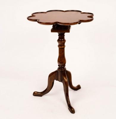A burr walnut tripod table, the