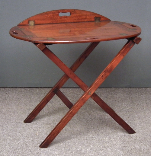 A butler's mahogany oval tray