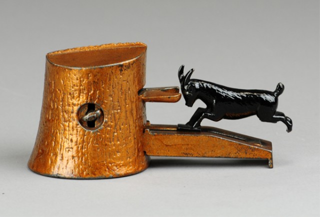 a/ BUTTING GOAT MECHANICAL BANK