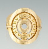 A Bvlgari 18k Gold Ring From A