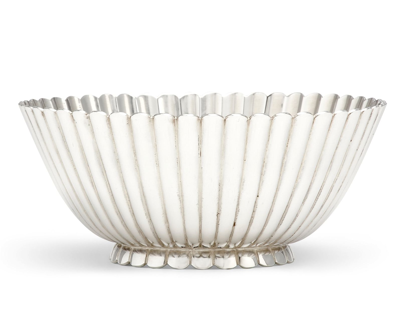 A BVLGARI STERLING SILVER REEDED