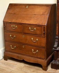 A ca. 1780 English oak slant lid