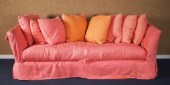 A ca. 1970’s pink linen uphols