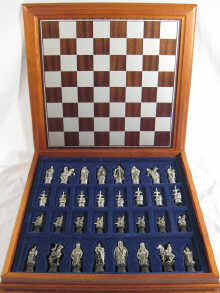 A '' Camelot '' chess set featuring