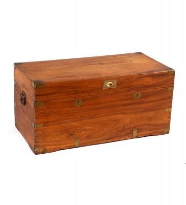A camphor wood chest, brass
