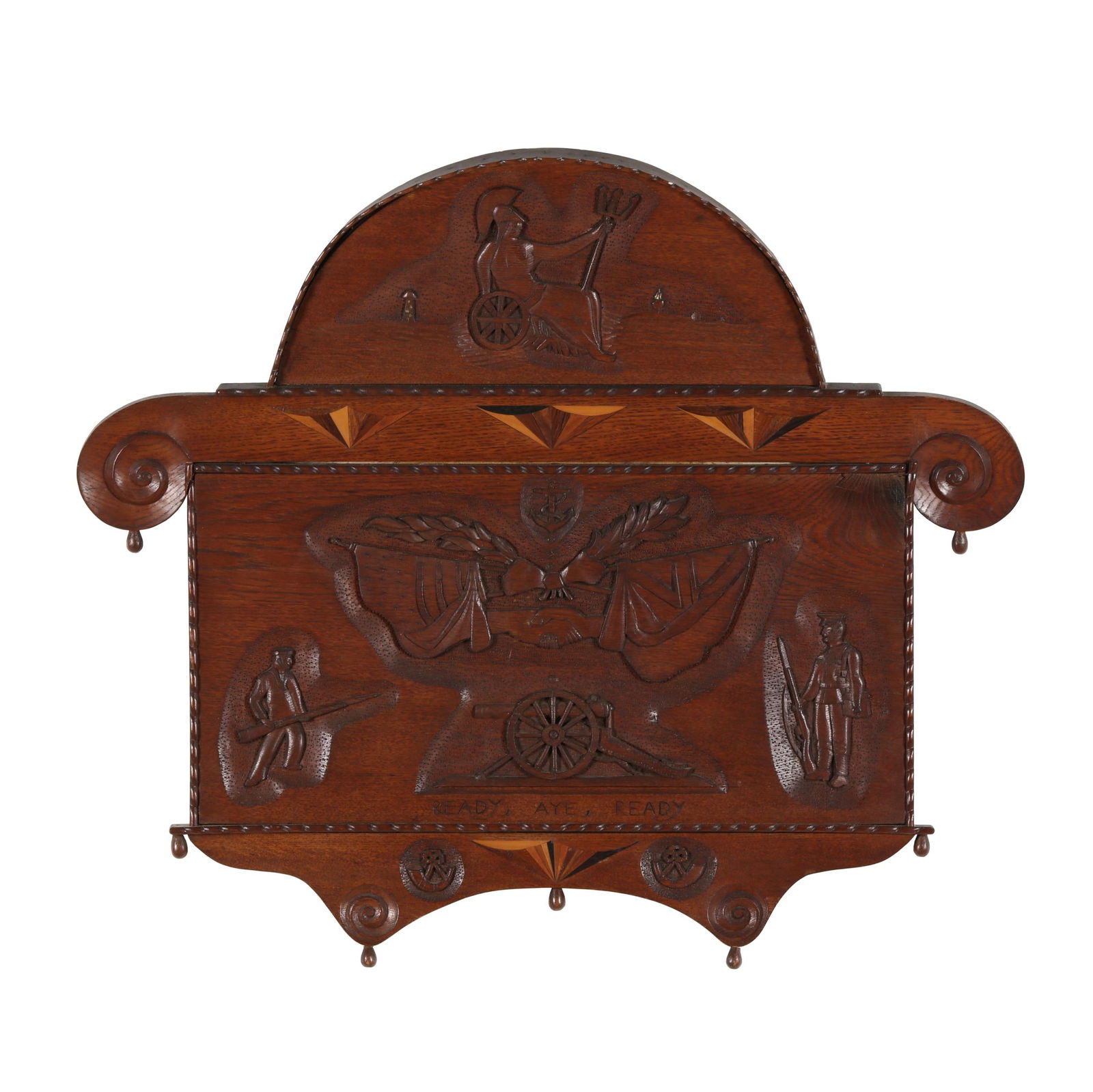 A CANADIAN WWI CARVED AND INLAID