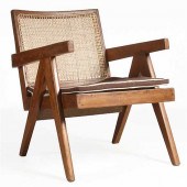 A Caned Teak Easy Armchair Pie