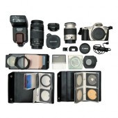 A Canon EOS 300, a Canon zoom
