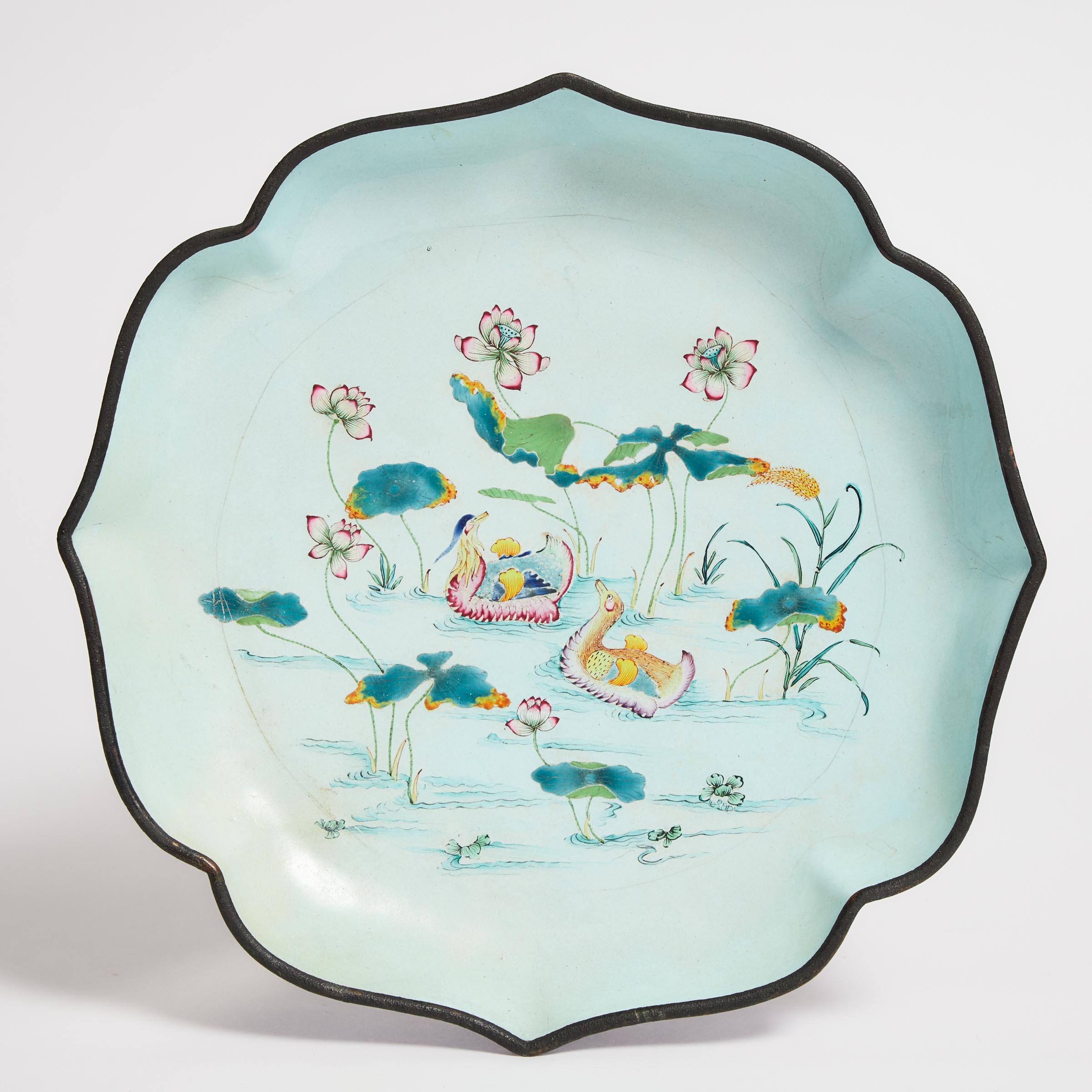 A Canton Enamel 'Mandarin Duck'