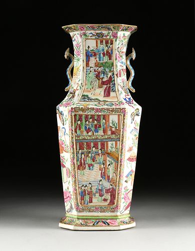 A CANTON FAMILLE ROSE PARCEL GILT
